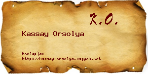 Kassay Orsolya névjegykártya